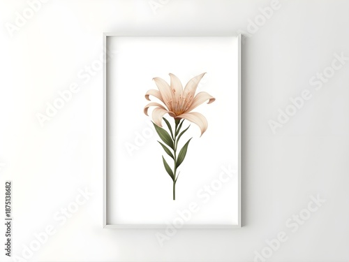 Clean Interior Space with Blank Picture Frame