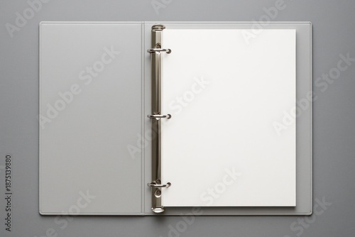 Blank binder with white paper.