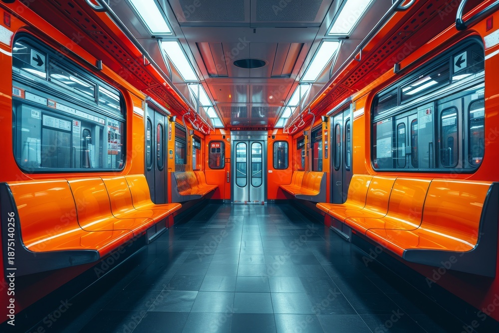 Fototapeta premium selective focus on underground transportation scene highlighting metro system