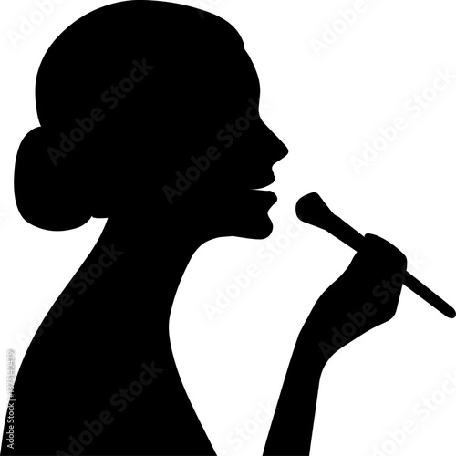 Woman Applying makeup Silhouette Vector, Beauty Makeup Illustration