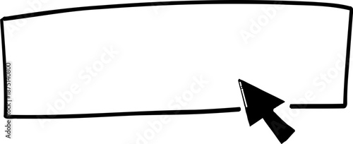 Hand pointer, mouse pointer, arrow hand drown doodle sketch click here action