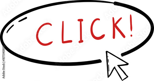 Hand pointer, mouse pointer, arrow hand drown doodle sketch click here action
