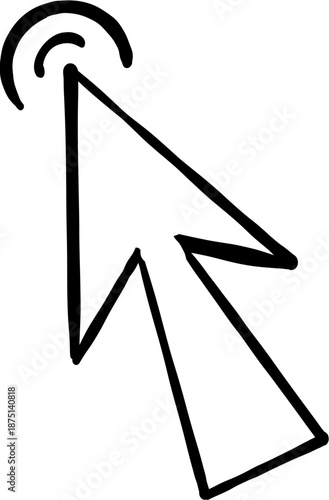Hand pointer, mouse pointer, arrow hand drown doodle sketch click here action