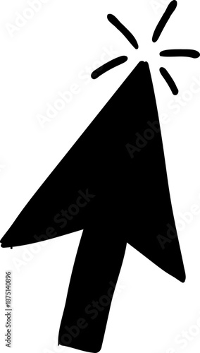 Hand pointer, mouse pointer, arrow hand drown doodle sketch click here action