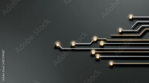 Wallpaper Mural Abstract technology background with glowing circuit lines and nodes on a dark surface, representing innovation and connectivity in a modern digital world Torontodigital.ca