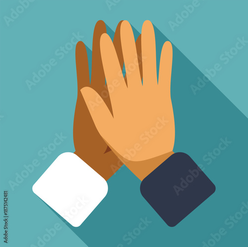 Diverse hands high fiving, illustrating teamwork, success, and agreement