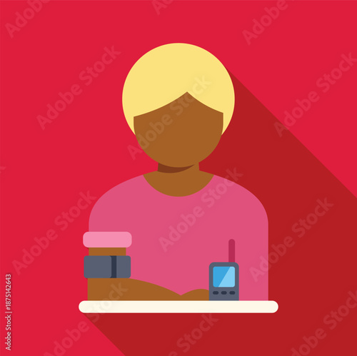 Person monitoring health metrics using a wrist cuff and digital display