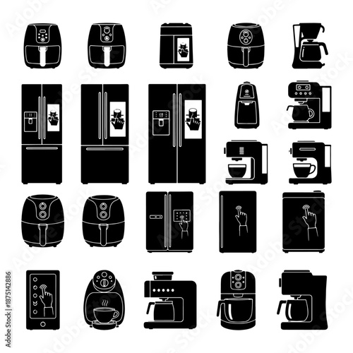 icons of Moka pots, Chemex drippers, and digital coffee scales