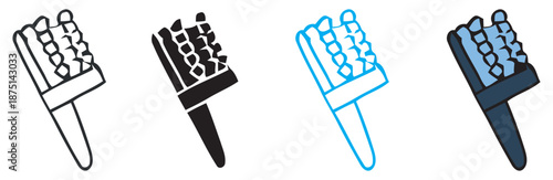 Simple line art toothbrush icon representing dental hygiene and oral care
