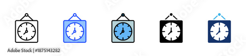 Office Clock Icon Collection With Multiple Styles