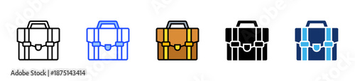 Office Bag Icon Collection With Multiple Styles