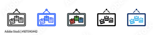 Bulletin Board Icon Collection With Multiple Styles