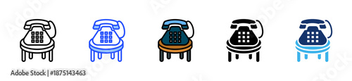 Office Phone Icon Collection With Multiple Styles