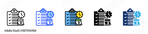 Office Routine Icon Collection With Multiple Styles