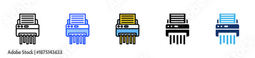 Paper Shredder Icon Collection With Multiple Styles