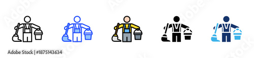 Office Cleaning Icon Collection With Multiple Styles