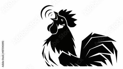 black and white rooster