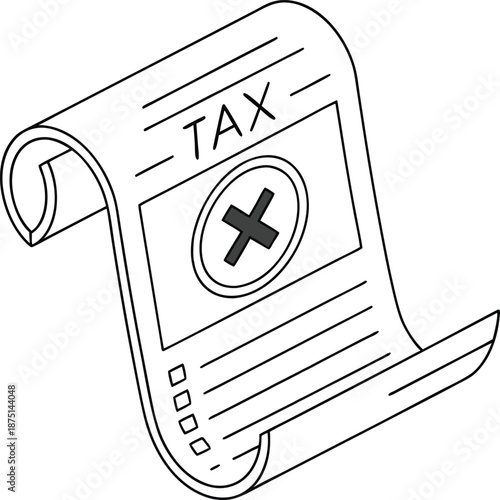 Tax Form and Compliance: A detailed illustration of a tax form featuring a clear X mark, highlighting the importance of accuracy and understanding in financial management.