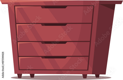 Wooden Chest of Drawers with Four Pull-Out Compartments.