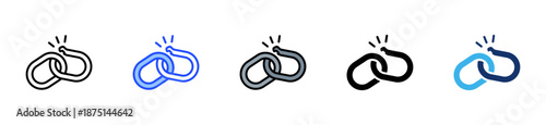 Broken Link Icon Collection With Multiple Styles