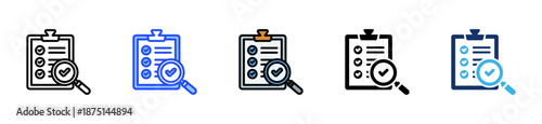 Seo Checklist Icon Collection With Multiple Styles