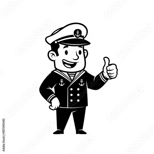 cartoon police officer character smiling in uniform