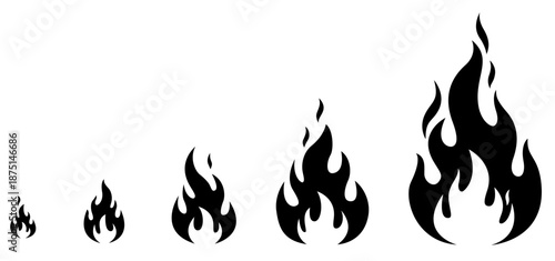 Vector set of fire icon illustration