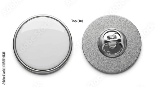 Oval metal badges with snap fastener