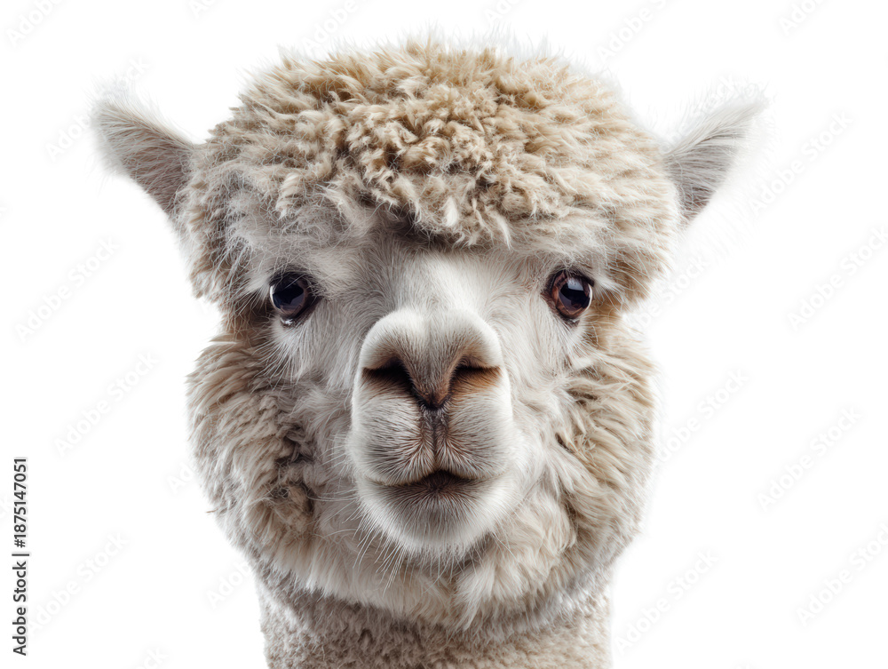 Fototapeta premium Adorable Close-Up of an Alpaca's Face 