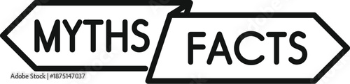 Signpost showing two arrows pointing left to myths and right to facts