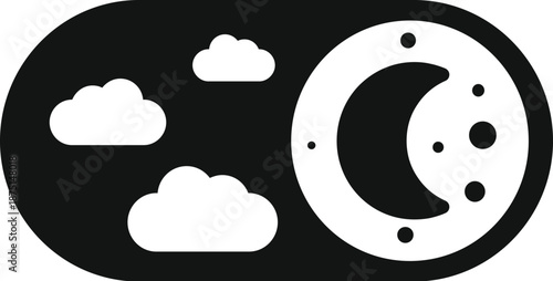 Activating the dark mode toggle switch, showing a crescent moon and clouds