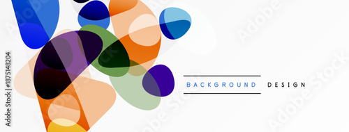 Abstract colorful overlapping circles create dynamic visual effect. White background provides clean contrast. Modern design element.