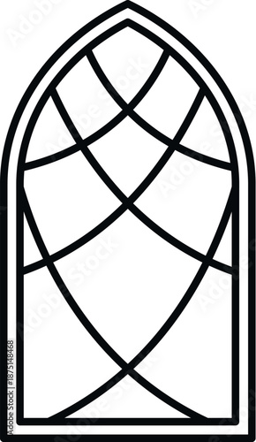 Gothic window with arch design representing historical architecture and religious places