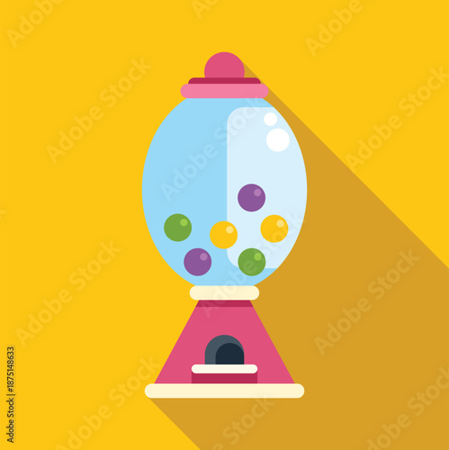 Gumball machine with colorful candy balls representing sweet childhood memories