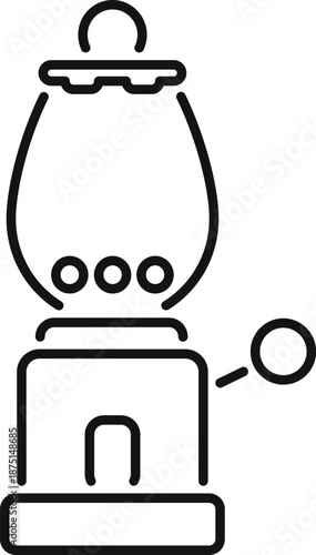 Kerosene lamp line art icon for light, camping, and vintage concepts