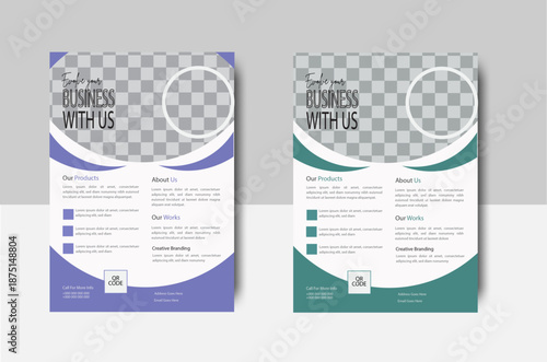Bundle of contemporary business flyer and brochure templates. Brightly coloured A4 layout design is ideal for Creative  Professional  Business. Template for vectors.