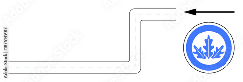 Navigation concept. Navigation idea illustrated with a road sign, direction arrow, and oak leaf symbol. Navigation simplifies decision-making for roads, maps, and guidance systems. Useful