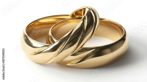 Interlocking gold wedding rings