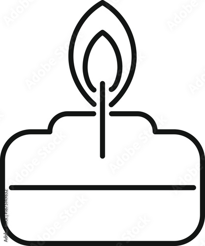 Candle burning, generating light with a soft flame
