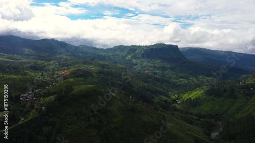Wallpaper Mural Mountains and hills with green tea plantations in Sri Lanka view from above. Torontodigital.ca