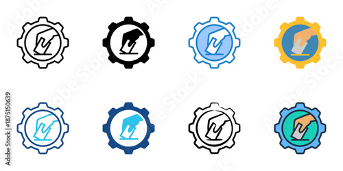 Voting System icons set multiple style collection. Editable stroke 
