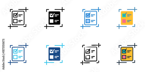Ballot Design icons set multiple style collection. Editable stroke 

