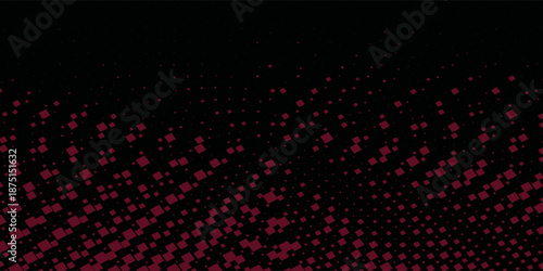 Abstract black triangle geometric pattern background on red background. Halftone triangles pattern. Abstract geometric gradient background. Vector Eps 10