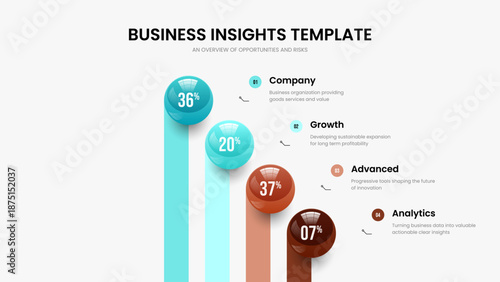 Medical Visualization Slide Template Vector Illustration. Company Development Four Element Chart Frame Design. Colorful Proposal 4 Step Infographic Slideshow Layout.