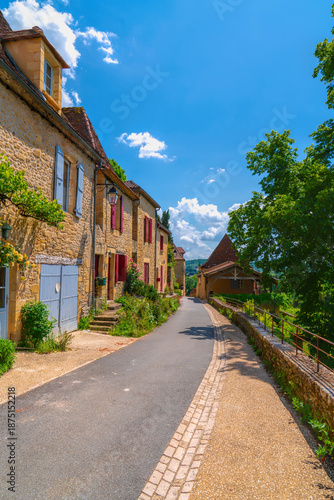 Village street Limeuil France the Dordogne French historic travel destination