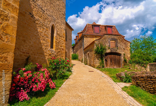 Limeuil medieval architecture buildings in the beautiful village the Dordogne France