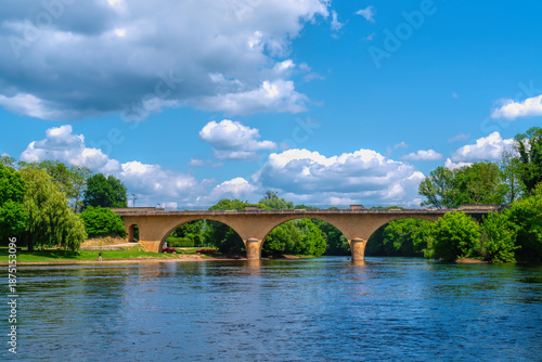 Vézère River bridge Limeuil the Dordogne France French historic travel destination
