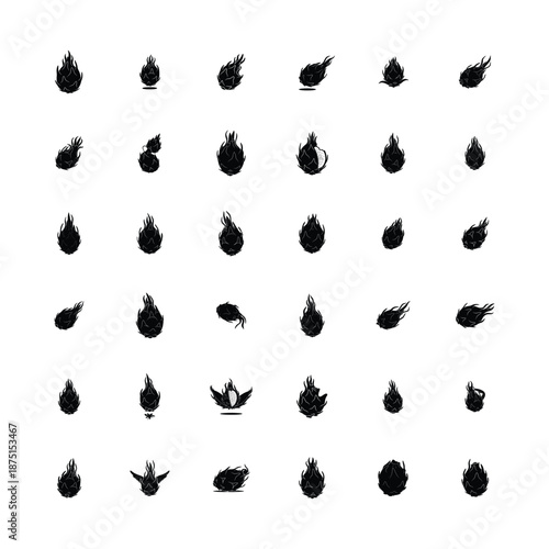 Strawberry fruit silhouettes set ideal for food branding projects vector illustration.