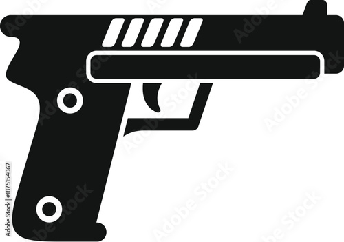 Handgun silhouette representing firearm, protection, or potential danger