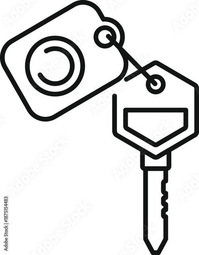 Car key with remote control fob providing vehicle access and security